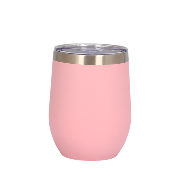 Elosung Pink 12Oz Double Wall Vacuum 304 Eggshell Cup Mini Portable Insulated U Shaped Creative Small Beer Mug Vacuum Flasks & Mugs