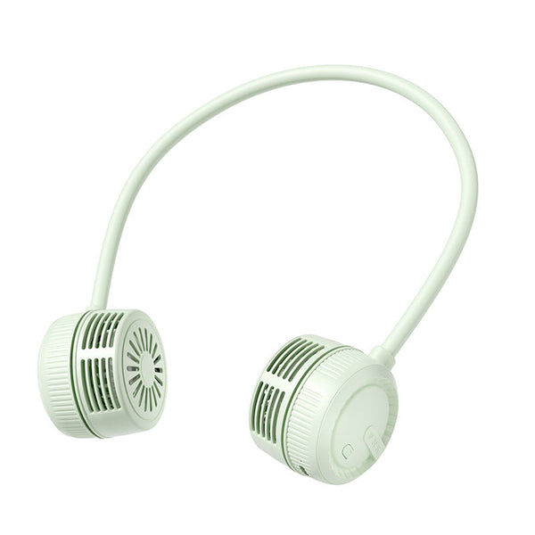 Elosung Green Neck Hanging Usb Fan Foldable Lazy With Strong Airflow Rechargeable Outdoor & Desktop Use Portable Fans