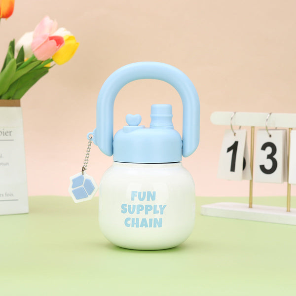 Elosung Blue 316 Stainless Steel Tea Flask With Independent Compartment Double Drink Insulation High Quality Design Handle Large Capacity For Women Va