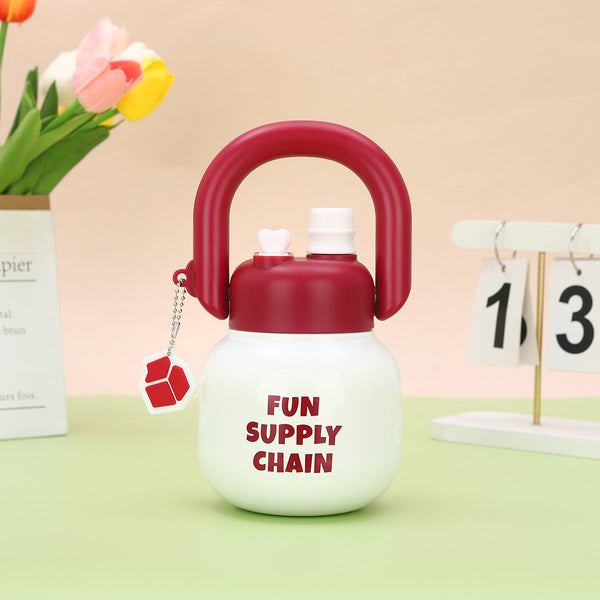 Elosung Red 316 Stainless Steel Flask With Independent Tea Compartment Double Drink Insulation High Quality Design Handle And Large Capacity For Women