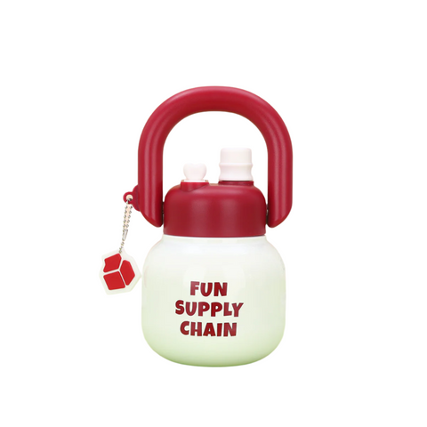 Elosung Red 316 Stainless Steel Flask With Independent Tea Compartment Double Drink Insulation High Quality Design Handle And Large Capacity For Women