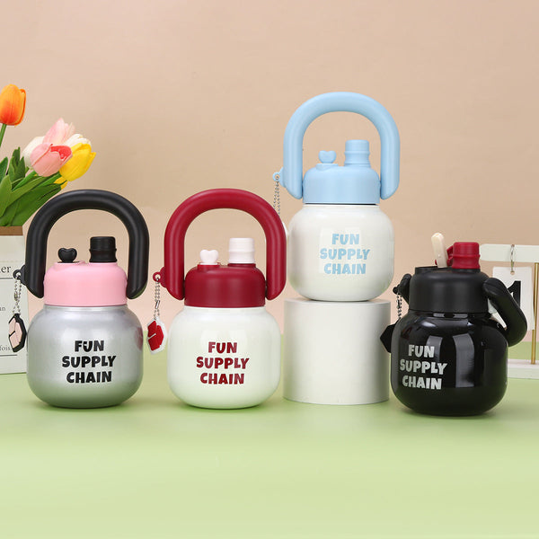 Elosung Black 316 Stainless Steel Tea Flask With Independent Compartment Double Drink Insulation High Quality Design Handle And Large Capacity For Wom