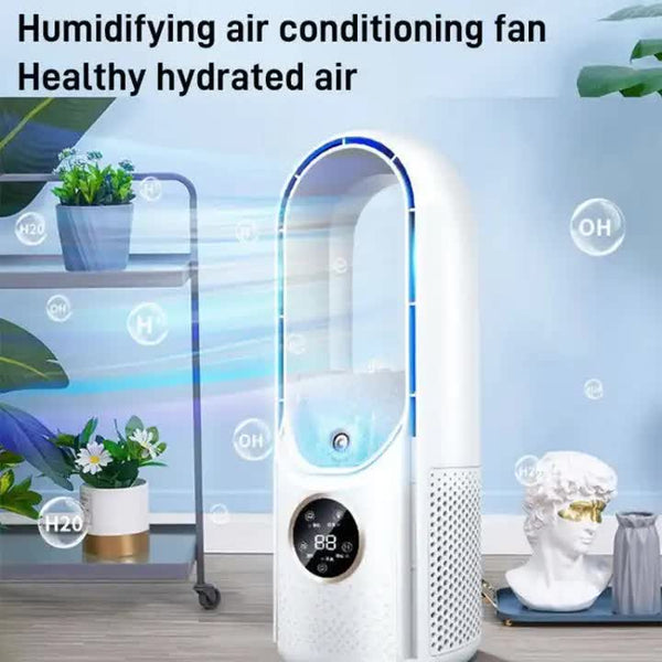 Elosung White Desktop Cooling Fan With Humidifier Bladeless Usb Power Spray Air Cooler For Office Personal Use And Humidifying Portable Fans