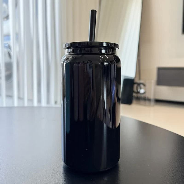 Elosung Black 16Oz 304 Stainless Steel Insulated Travel Mug Portable Outdoor Coffee Cup Double Wall Thermos For Hot & Cold Beverages Vacuum Flasks & M