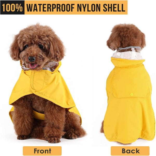 Elosung L Orange Reflective Pet Raincoat With Hood Waterproof Dog Jacket Poncho For Outdoor Protection Dog Clothing & Shoes