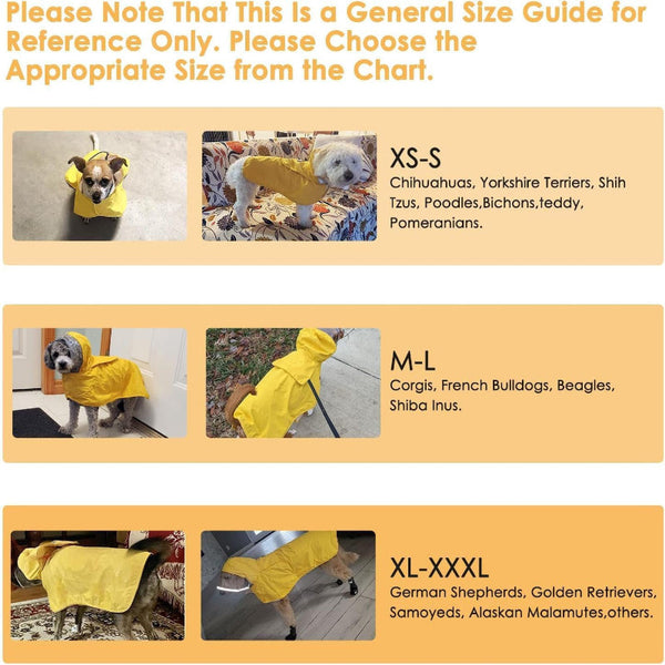 Xxl Orange Reflective Adjustable Pet Raincoat With Hood Waterproof Dog Jacket Poncho For Outdoor Protection Dog Clothing & Shoes