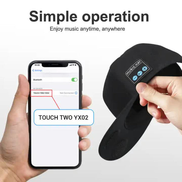 Elosung Navy Blue Wireless Hat Bluetooth 5.4 Baseball Cap With Dual Speakers For Outdoor Sports And Music Hands Free Audio Experience Hats