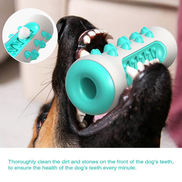 Elosung Blue Dog Squeaky Toys For Aggressive Chewers Tough Toothbrush Nearly Indestructible Rubber Pet Training Teeth Cleaning Playing Chewing Medium