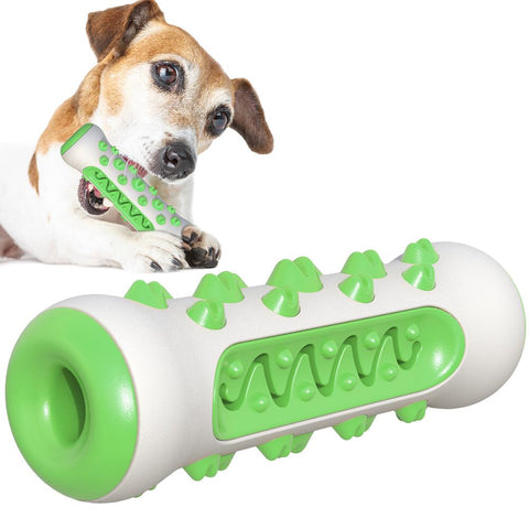Elosung Green Dog Squeaky Toys For Aggressive Chewers Tough Toothbrush Nearly Indestructible Rubber Pet Training Teeth Cleaning Playing And Chewing Me