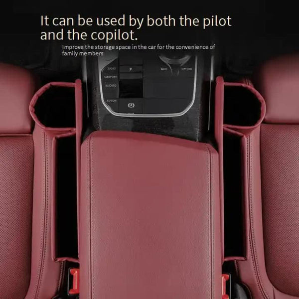 Elosung Red Left Car Seat Gap Storage Box Practical Organizer Filler For Easy Access And Extra Car Organisers