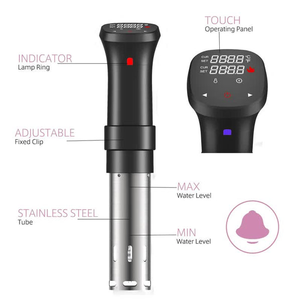 Elosung Sous Vide Precision Cooker Low Temperature Slow 1100W Accurate Control Includes Recipe For Perfect Steak Slow Cookers
