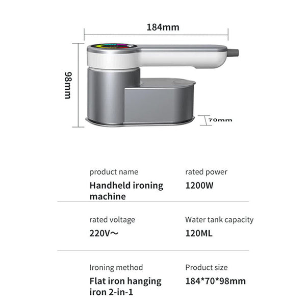 Elosung Grey Mini Electric Iron Rotating Handheld Garment Steamer Portable Wrinkle Remover For Clothes Compact Home And Travel Use Irons & Press Irons
