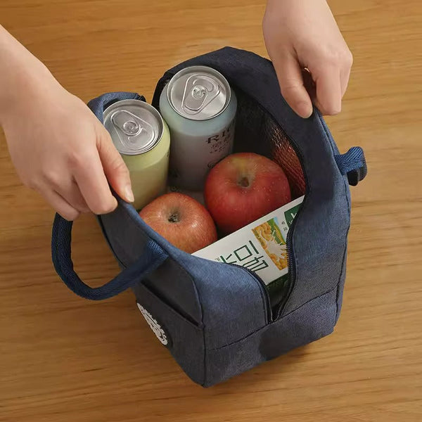 Elosung Blue Insulated Lunch Bag Waterproof Oil Proof Bento For Students And Workers Thickened Aluminium Foil Carrier Lunchboxes