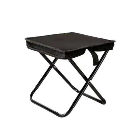 Elosung Black Outdoor Folding Stool With Carrying Handle Portable Camping Seat Fishing Chair Collapsible Zipper For Outdoors Queueing And More Camping