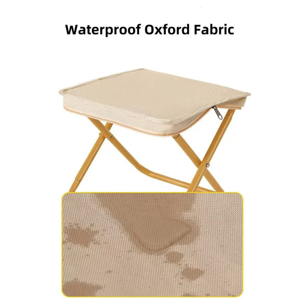 Elosung Black Outdoor Folding Stool With Carrying Handle Portable Camping Seat Fishing Chair Collapsible Zipper For Outdoors Queueing And More Camping