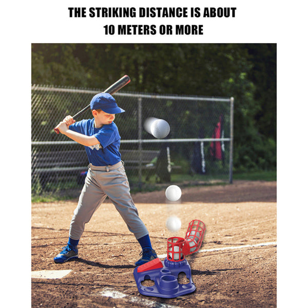 Elosung Blue Pedal Serve Drill Baseball Pitching Training Toy Set Outdoor Parent Child Softball Batting Practice Kit Outdoor Toy Balls