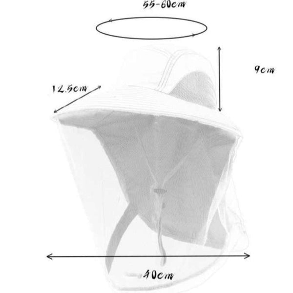 Elosung Black Outdoor Mosquito Proof Hat With Face Shield Breathable Fishing For Men Uv Protection Mesh Mask Hats