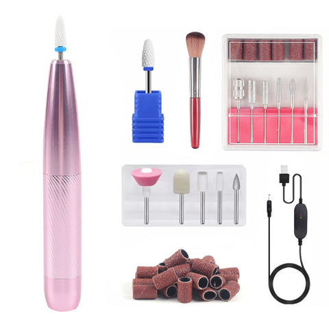 Elosung Pink Multi Function Electric Nail Polisher Rechargeable Portable Grinding Tool Electric Files & Tools