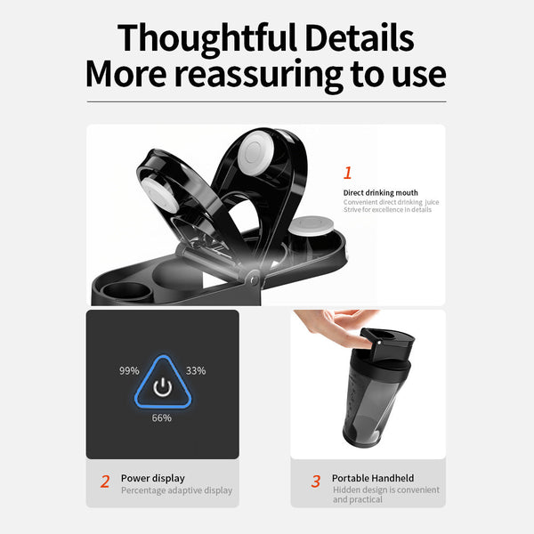 Elosung Black Portable High Capacity Juicer Cup Powerful Blender With Ice Crushing Capability For Smoothies & Juices Handheld Blenders