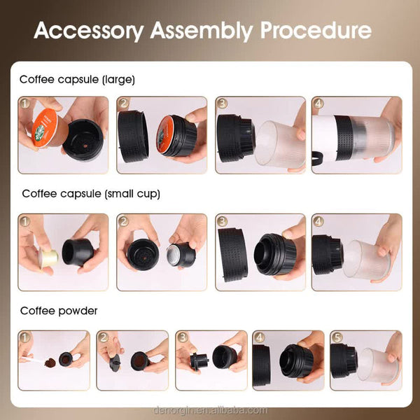 Elosung Black Portable Espresso Coffee Machine Universal 3 In 1 Capsule Powder And Maker Espresso & Cappuccino Machines