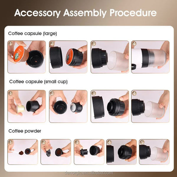 Elosung White Portable Espresso Coffee Machine Universal 3 In 1 Capsule Powder And Maker Espresso & Cappuccino Machines