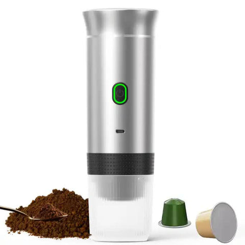 Elosung Grey Portable Espresso Coffee Machine Universal 3 In 1 Capsule Powder And Maker Espresso & Cappuccino Machines