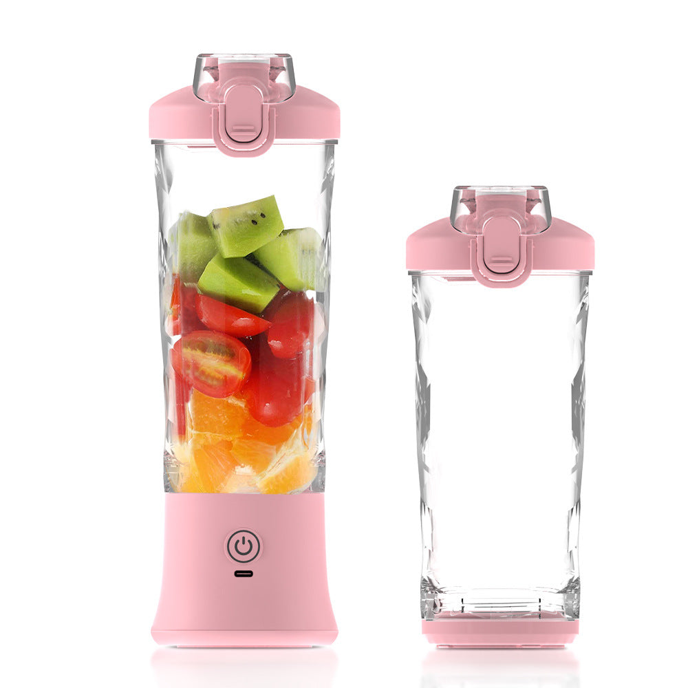 Elosung Pink 600Ml Large Capacity Juicer Cup Rechargeable Portable Multifunctional Ice Crushing & Fruit Blender Juicers