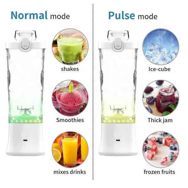 Elosung Pink 600Ml Large Capacity Juicer Cup Rechargeable Portable Multifunctional Ice Crushing & Fruit Blender Juicers