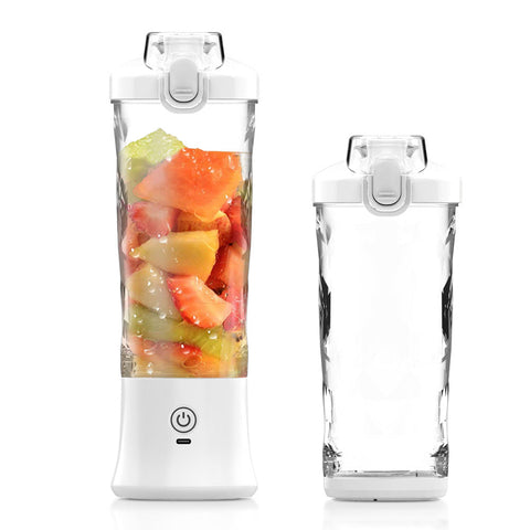 Elosung White 600Ml Large Capacity Juicer Cup Rechargeable Portable Multifunctional Ice Crushing & Fruit Blender Juicers