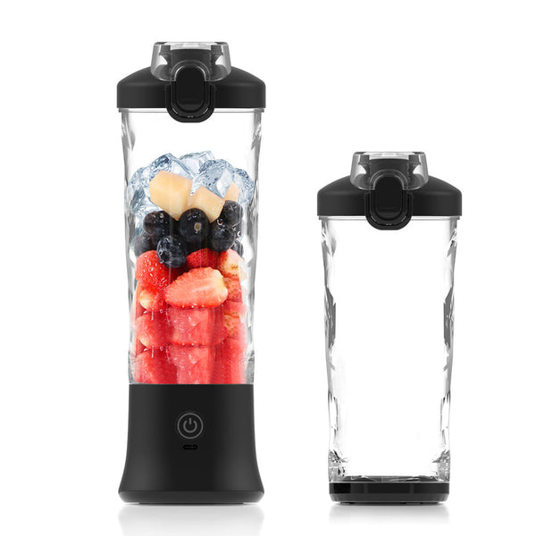 Elosung Black 600Ml Large Capacity Juicer Cup Rechargeable Portable Multifunctional Ice Crushing & Fruit Blender Juicers