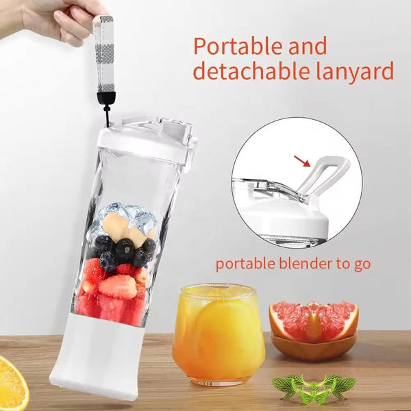 Elosung Black 600Ml Large Capacity Juicer Cup Rechargeable Portable Multifunctional Ice Crushing & Fruit Blender Juicers