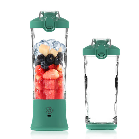 Elosung Green 600Ml Large Capacity Juicer Cup Rechargeable Portable Multifunctional Ice Crushing & Fruit Blender Juicers