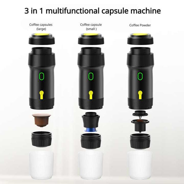 White Fully Automatic Espresso Coffee Machine Universal 3 In 1 Capsule Powder & Maker Espresso & Cappuccino Machines