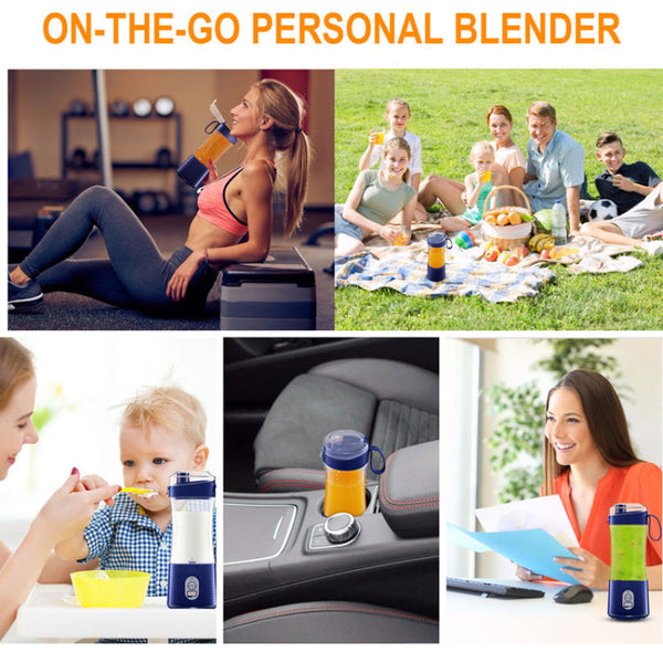 Elosung Blue Portable Mini Juicer Rechargeable Electric Fruit Cup Compact & Convenient Juicers