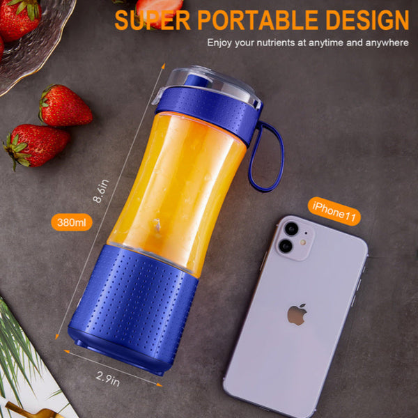 Elosung Blue Portable Mini Juicer Rechargeable Electric Fruit Cup Compact & Convenient Juicers