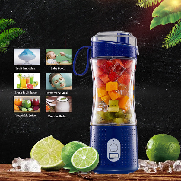 Elosung Dark Blue Portable Mini Juicer Rechargeable Electric Fruit Cup Compact & Convenient Juicers