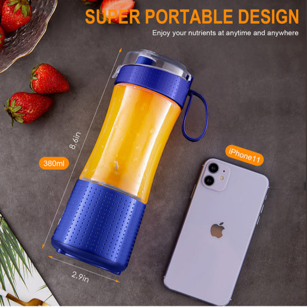 Elosung Dark Blue Portable Mini Juicer Rechargeable Electric Fruit Cup Compact & Convenient Juicers