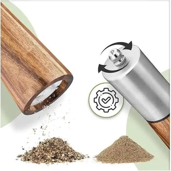 Elosung Natural Colour Acacia Wood Pepper Grinder Manual Multi Purpose Spice Mill Kitchen Seasoning Tool Salt & Pepper