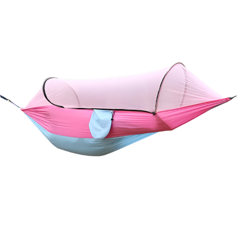 Elosung Pink Outdoor Camping Hammock With Mosquito Net Anti Tip Nylon Fabric Single/Double Person Quick Setup Hammocks