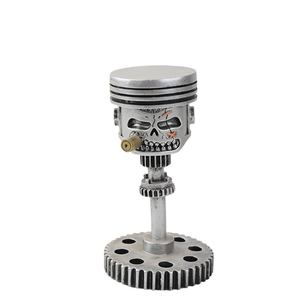 Elosung Piston Skull Face Sculpture Resin Gear Decor Style Home Decoration Other Home Décor