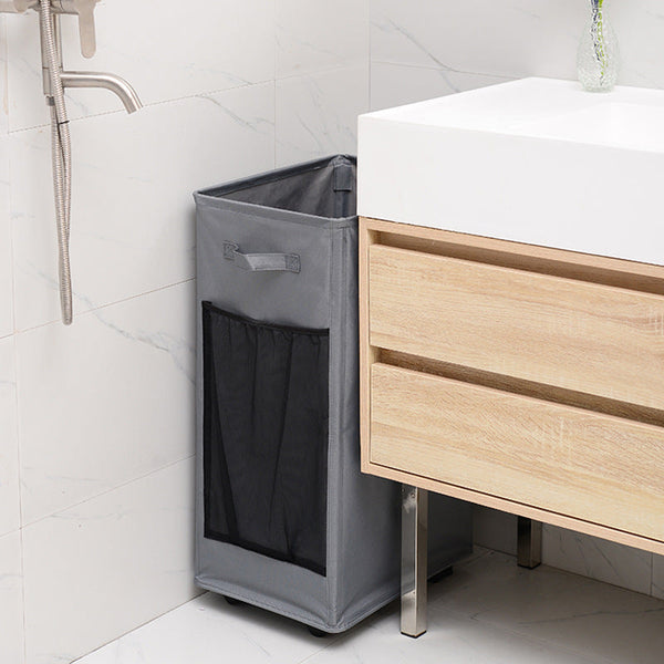 Elosung Dark Grey Foldable Yoga Storage Basket Oxford Fabric Laundry Hamper Multi Purpose Organizer For Toys And Bathroom Essentials Laundry Baskets &