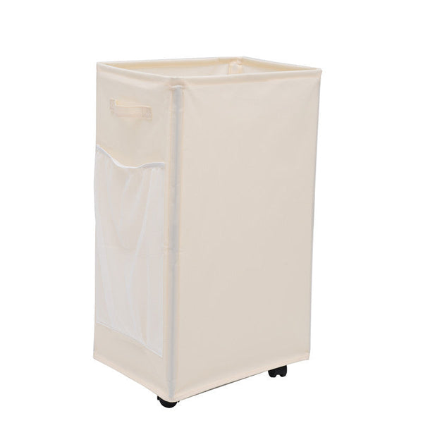 Elosung White Foldable Yoga Storage Basket Oxford Fabric Laundry Hamper Multi Purpose Organiser For Toys And Bathroom Essentials Laundry Baskets & Ham