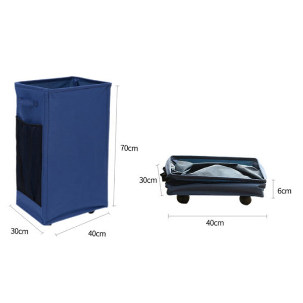 Elosung Navy Blue Foldable Yoga Storage Basket Oxford Fabric Laundry Hamper Multi Purpose Organizer For Toys And Bathroom Essentials Laundry Baskets &