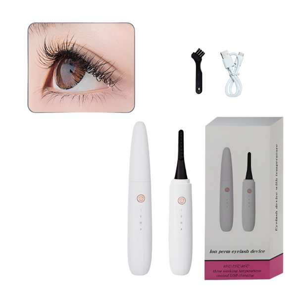 Elosung White Electric Heated Eyelash Curler Portable Makeup Tool For Long Lasting Lift And Style Eyelash Tools