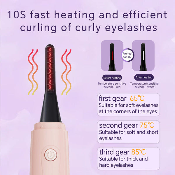 Elosung White Electric Heated Eyelash Curler Portable Makeup Tool For Long Lasting Lift And Style Eyelash Tools