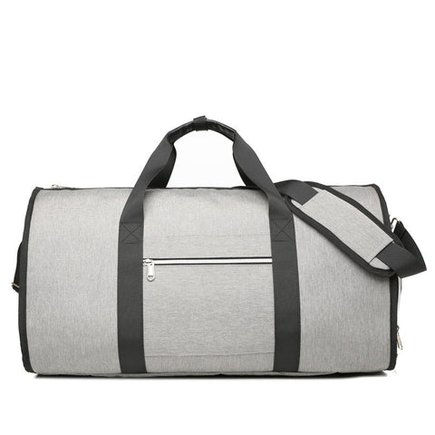 Elosung Grey Multi Functional Travel Duffel Bag With Suit Storage Foldable Garment For Business Trips Duffle Bags