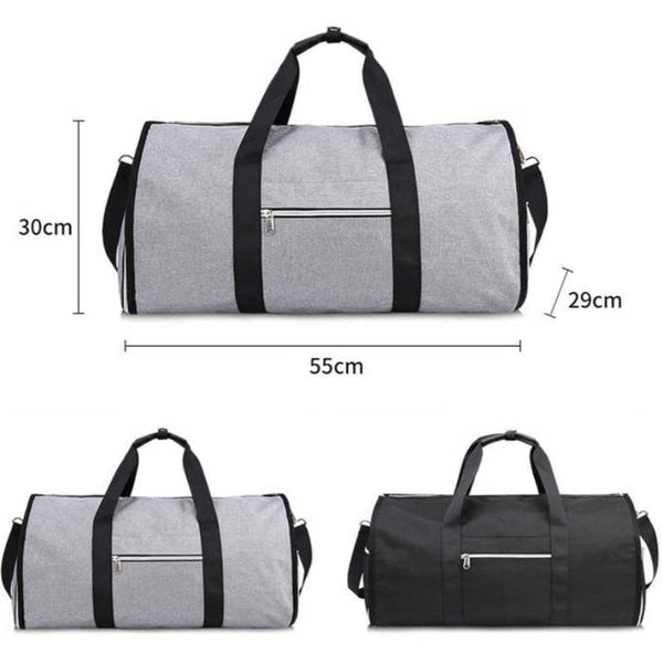 Elosung Grey Multi Functional Travel Duffel Bag With Suit Storage Foldable Garment For Business Trips Duffle Bags
