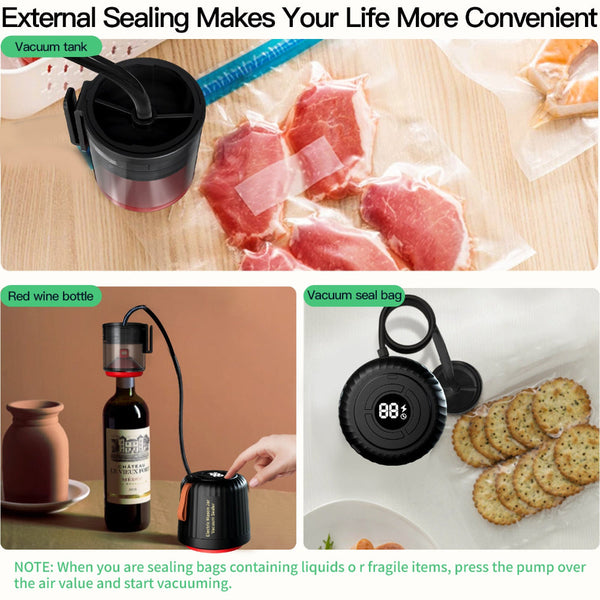 Elosung Edition Electric Mason Jar Vacuum Sealer Kit Automatic Food Preservation System With Wine Stopper & Bags Vacuum Sealers