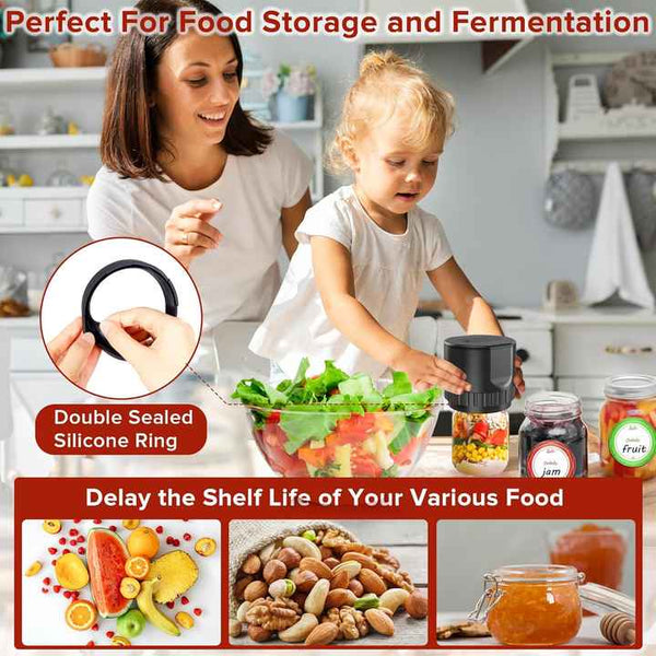 Elosung White Automatic Electric Mason Jar Vacuum Sealer Compact Food Preservation Machine With Digital Display Vacuum Sealers