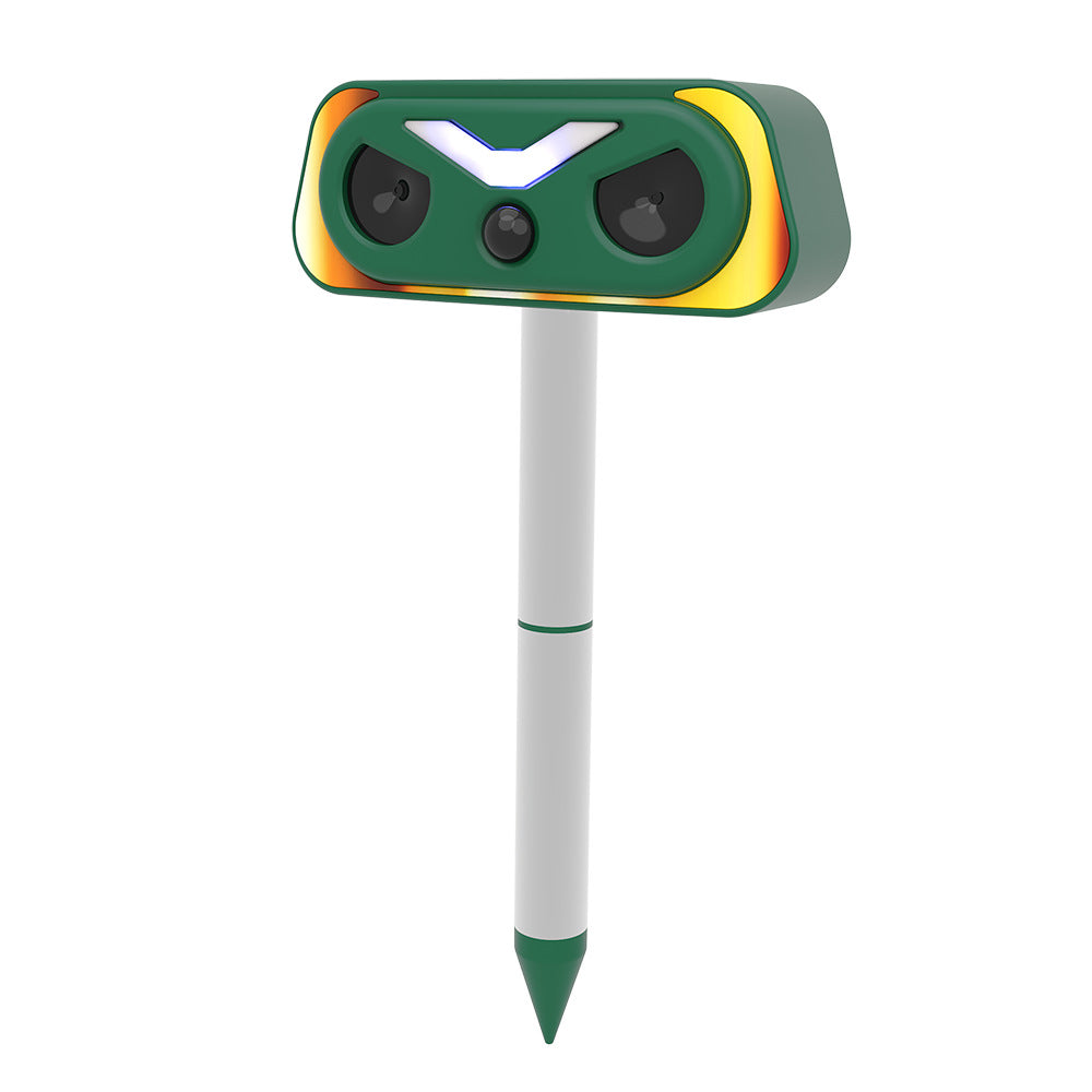 Solar Powered Flame Lamp Animal Repeller Ultrasonic Bird Cat Deer Rabbit & Rodent Deterrent Lamps